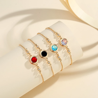 Pulsera de Latón con Incrustaciones de Circonio, Chapada en Oro de 18k, Diseño Push-Pull Multicolor, Joyería para Mujer, Uso Diario