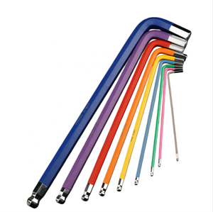 Lot de 9 clés Allen en acier recouvert de plastique coloré en forme de L, à embout long/rond, pour réparation automobile et machines – Vente chaude usine - Product Image 3