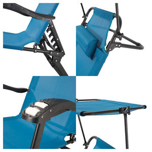 Hitree Luxury Portable Zero Gravity Liegestuhl Sonnen liege für Strand <span class=keywords><strong>massage</strong></span> im Freien mit klappbarem Sonnenschutz-Strandkorb - Product Image 6