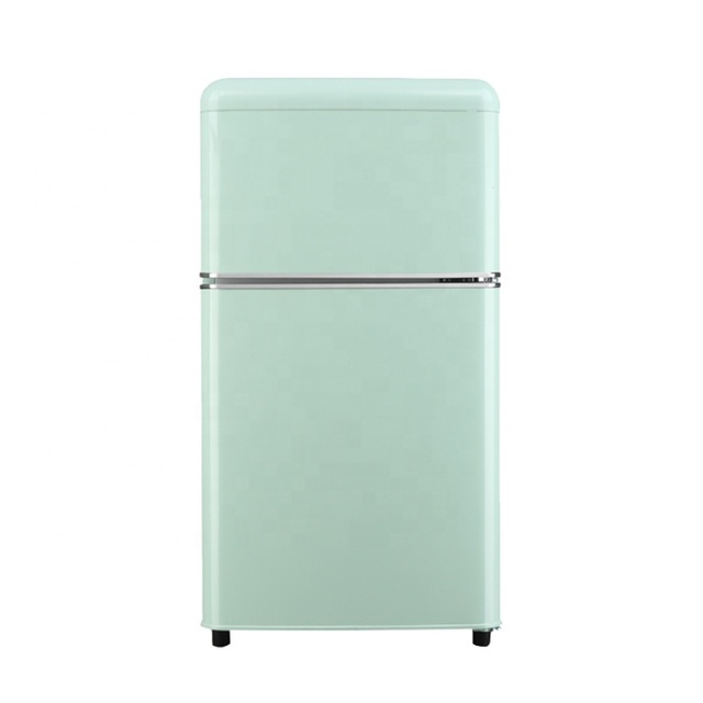 88L Double Door Mini Retro Fridge Freezer Refrigerators