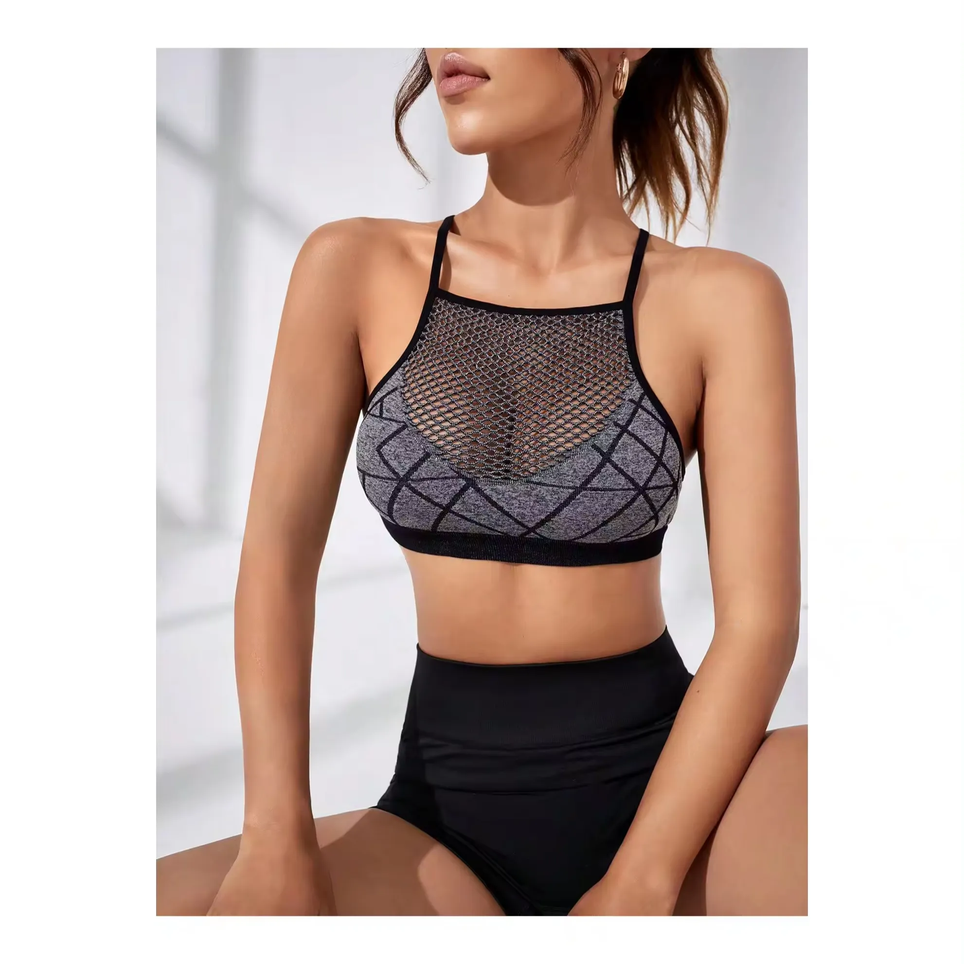 Wholesale Price Women's Sexy Durable Premium Comfortable Seamless Yoga Bra Quick Dry Breathable Solid Net Plus Size Adults