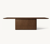 Table à manger rectangulaire classique en bois massif Mobilier de salle à manger Conference Villa Hotel peut être personnalisé en plusieurs tailles