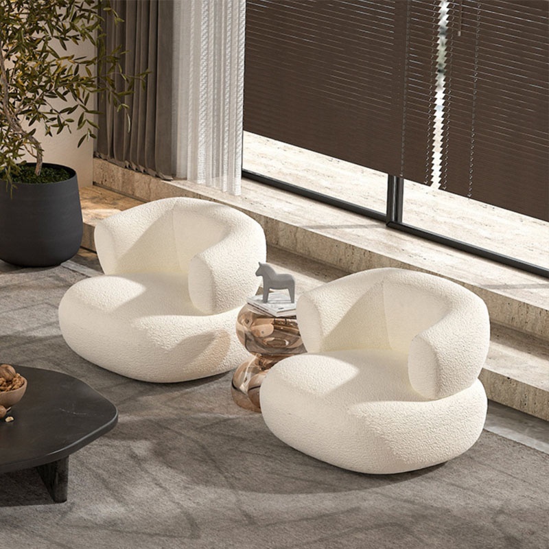 Modern luxury indoor furniture living room lamb wool curved sofa