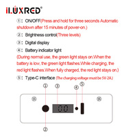 ILUXRED Toptan 12 LED'li 660 850nm Kırmızı Işık Terapi Paneli 6W 60W Kırmızı Işık Paneli Kızılötesi Panel Mini Küçük Masaüstü Yüz İçin