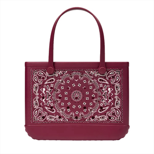 Bolso de mano Paisley Bandana de EVA, impermeable, de goma, grande, lavable, estilo bohemio, étnico, para mujer, ideal para piscina, barco, artículos esenciales de verano. - Product Image 1