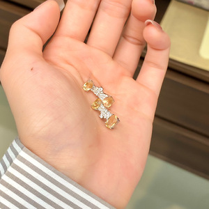 Wholesale 925 Silver Gold Plated Gemstone Stud Earrings Oval Cut Natural <b>Stone</b> Women's Daily Wear Jewelry for Gift - Product Image 3