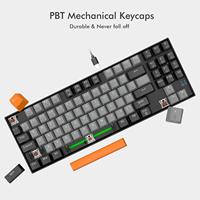 Teclado mecánico compacto de 89 teclas, interruptor marrón, retroiluminación LED intercambiable, con cable, para videojuegos