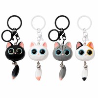 Gantungan Kunci Kucing 3D Geometris Bersegi, Liontin Kepala Kucing, Aksesoris Lucu Kawaii, Tali Ponsel, Grosir, Custom
