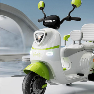 Children Electric Motorcycle Tricycle Rechargeable Double Seat <b>Remote</b> <b>Control</b> <b>Toy</b> For 1-6 Years Old Kids - Product Image 3