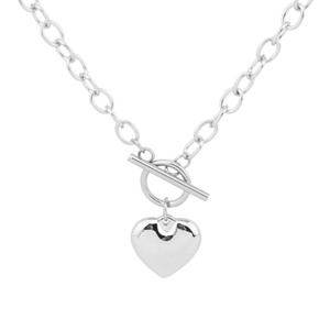 2026 New Personalized OT Buckle Silver Plated Heart Shaped Pendant Necklace <b>Titanium</b> Steel Women's Necklace Fashion Jewelry - Product Image 6