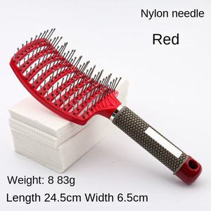 Peigne de massage en bambou rouge moelleux et incurvé pour hommes et femmes, portable pour <span class=keywords><strong>la</strong></span> coiffure - Product Image 3