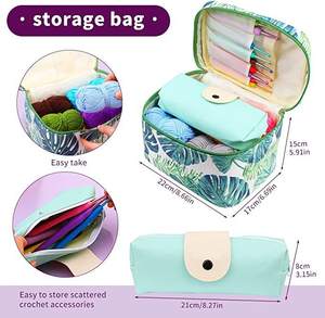 Kit de <span class=keywords><strong>Crochet</strong></span> pour Débutants 87 Pièces : Aiguilles à Coudre en Plastique, Marqueurs de Mailles, Sac de Transport et Matériel de Tricot - Product Image 2