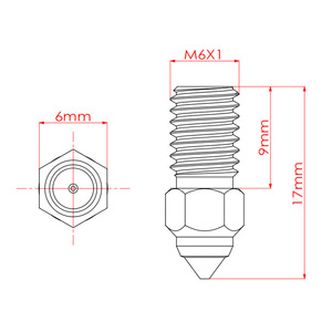 Boquilla para Impresora 3D Ender7, 0.2, 0.4, 0.6, 0.8 mm, Cobre con Cromo y Circonio, Cabezal de Impresión de Alta Velocidad con Tres Orificios - Product Image 2