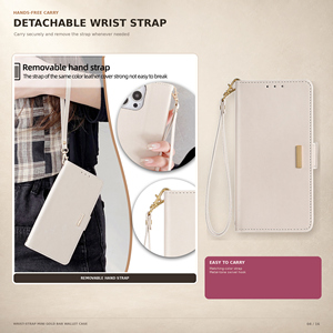 Funda cruzada para teléfono con correa de muñeca, correa de hombro desmontable, hebilla dorada <span class=keywords><strong>y</strong></span> tapa abatible para <span class=keywords><strong>iPhone</strong></span> 18 17 16 15 <span class=keywords><strong>14</strong></span> <span class=keywords><strong>13</strong></span> <span class=keywords><strong>Pro</strong></span> <span class=keywords><strong>Max</strong></span> - Product Image 4