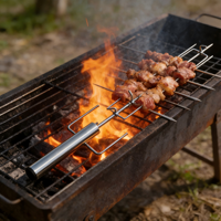 Nouvelle arrivée 2025 - Barbecue rotatif avec moteur - Acier inoxydable - Barbecue rotatif électrique portable - Utilisation en extérieur