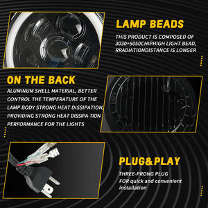 Faros Delanteros LED, Accesorios Jk, Luces Halo para Jeep Wrangler, Faro LED Jk Unlimited <span class=keywords><strong>Rubicon</strong></span> Sport - Product Image 5