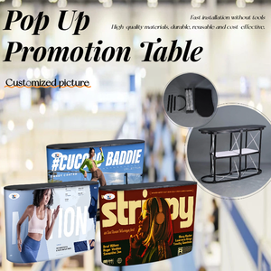 Aluminum pop up <strong>Table</strong> <strong>Display</strong> Counter Portable Tasting Stand Foldable Reception Desk Promotion <strong>Tables</strong> for Event Exhibitions - Product Image 2