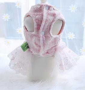 Robe d'été et de printemps pour chien en coton de luxe, imprimé papillon mignon, costume de fête à la mode, dentelle - Product Image 5
