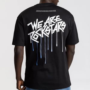 T-shirt personnalisé pour <span class=keywords><strong>homme</strong></span>, 300g coton, qualité luxe, col rond côtelé, épaules tombantes, streetwear, t-shirts oversize pour <span class=keywords><strong>homme</strong></span> - Product Image 1
