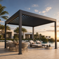 Pergola motorisée en aluminium avec toit à lames orientables imperméables pour jardin, terrasse, espace extérieur, bord de piscine de complexe hôtelier
