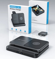 Cargador inalámbrico 3 en 1 de 15W para reloj plegable Galaxy Z 5/4/3/Active 2/1 Buds/Buds +/Buds Pro/Live