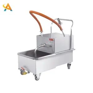 Portable Stainless Steel Oil Filter Vehicle/Clean the Frying Oil cart with universal wheels
