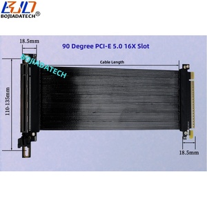90 độ PCI-E 5.0 16X để X16 Gen5 Card đồ họa Riser cáp mở rộng 0.1m 0.2m 0.3m 0.6m cho A100 H100 rtx5090 rx8900 rx9070 - Product Image 3