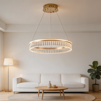 Lustre en cristal de style italien, luxe léger, lampe principale créative minimaliste moderne dorée pour salon et hall de villa