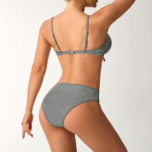 Costume da bagno sexy da donna a due pezzi a vita alta a quadri, modello Mikro, collezione 2026 Beach Hot - Product Image 6