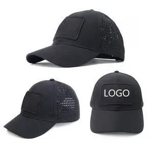 Alta Qualidade Patch Logo Em Branco Trucker Chapéu Ajustável Cap Personalizado Beisebol Verão Esportes Ao Ar Livre Laser Cut Hole Caps Atacado