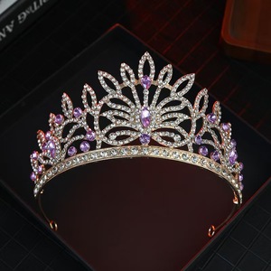 Corona <span class=keywords><strong>de</strong></span> Novia <span class=keywords><strong>de</strong></span> Cristal Azul Real <span class=keywords><strong>de</strong></span> Lujo, Corona <span class=keywords><strong>de</strong></span> Reina <span class=keywords><strong>para</strong></span> <span class=keywords><strong>Boda</strong></span>, Tiara <span class=keywords><strong>de</strong></span> Cristal con Pedrería Dorada, Estilo Barroco Vintage, Accesorios <span class=keywords><strong>para</strong></span> el Cabello - Product Image 4