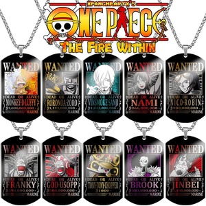 2025 nouveau Anime 1 pièce recherché collier coloré <span class=keywords><strong>en</strong></span> acier inoxydable pendentif collier argent perle charme femmes hommes anniversaire - Product Image 3