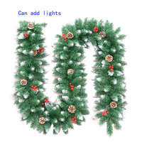 Guirlande de Noël artificielle en PVC écologique de 2,7 m, en forme d'aiguilles de pin, pour décoration intérieure, fleurs et plantes