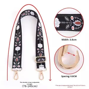 JULIN Bandoulière en polyester élégante, polyvalente et écologique, ajustable, chaîne de sac de remplacement, design élargi et coloré - Product Image 3