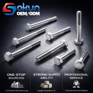 Tornillo y <span class=keywords><strong>Perno</strong></span> Hexagonal de Acero Inoxidable ANSI ASME B18.2.1 Serie en Pulgadas con Acabado Liso, Opción de Hierro - Product Image 1