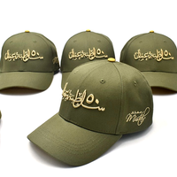 Gorra de Camionero Deportiva de Algodón Verde Militar con Logotipo Bordado de Calidad de Marca Personalizada