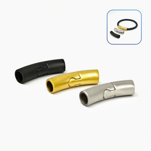 Connecteurs magnétiques en acier inoxydable JFS002, tube cylindrique rond de 6 mm, <span class=keywords><strong>pour</strong></span> la <span class=keywords><strong>fermeture</strong></span> de bracelets et colliers en cuir. - Product Image 1