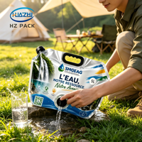 Pochette de camping personnalisée imprimée pour l'extérieur, 1L-12L, sans BPA, portable, pliable, réutilisable, pour randonnée, eau minérale, bière, avec valve anti-fuite
