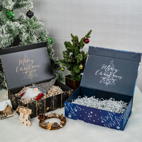 Boîte cadeau de Noël en carton rigide à clapet magnétique, design luxueux, impression de logo personnalisée en gros