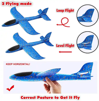 CHFP-22 Avion modèle planeur en mousse de 22 cm à lancer à la main, jouet pour enfants de 5 à 7 ans, utilisation en extérieur