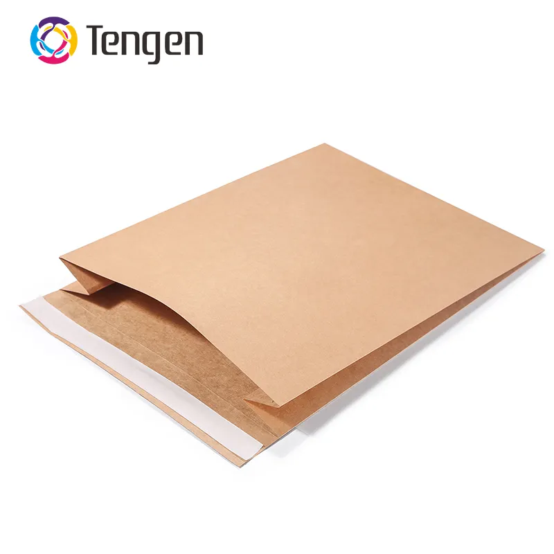 Высококачественные расширительные конверты Tengen, упаковка под заказ, оптовая продажа, плоский картонный конверт