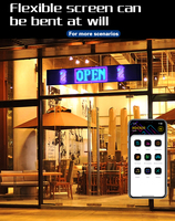Letreros LED Deslizantes a Todo Color con Aplicación Inteligente, Mensajes Programables, Pantalla para Uso en Interiores y Automóviles, Letrero LED Flexible para Negocios y Tiendas