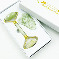 Rouleaux de Jade Naturels Écologiques 3D Portables pour Massage du Visage et Ensemble Gua Sha en Jade Xiuyan