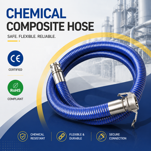 <span class=keywords><strong>Tuyau</strong></span> composite chimique flexible industriel de grand <span class=keywords><strong>diamètre</strong></span> pour le transfert et l'<span class=keywords><strong>aspiration</strong></span> de liquides chimiques, de déchets liquides, d'acides et d'alcalis - Product Image 1
