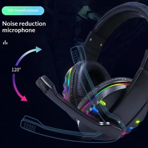 سماعة رأس عالية الجودة للألعاب الإلكترونية، سماعة ألعاب سلكية للكمبيوتر مع إضاءة LED، مناسبة لألعاب الهاتف وأجهزة الألعاب وPS4 مع تأثيرات إضاءة RGB - Product Image 2
