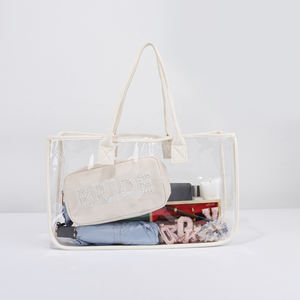 Keymay Fast Ship Nude Pool Transparent Tote pour le stockage des bains de mer Natation Grande capacité Logo personnalisé Sac de plage en plastique - Product Image 1