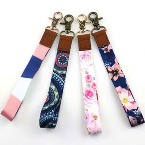 Customized Bulk Polyester <b>Anime</b> Logo Print Lanyard Wrist Strap Metal <b>Keychain</b> with Bulk Wrist Lanyard - Product Image 2