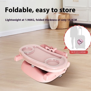 Set Kursi Booster Bayi Lipat Portabel Plastik dengan Logo Kustom dan Sabuk Pengaman untuk Usia 0-12 Bulan, Penggunaan di Ruang Tamu - Product Image 2
