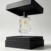 Nouveauté - Flacon de parfum en verre à rayures verticales 100 ml - Design luxueux - Boîte personnalisée haut de gamme pour les marques de parfums haut de gamme