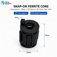 Vente directe fabricant – Anneaux suppresseurs de câble à faible perte de puissance, en NiZn, conformes RoHS, à clipser, avec noyau en ferrite – de -25°C à +85°C
